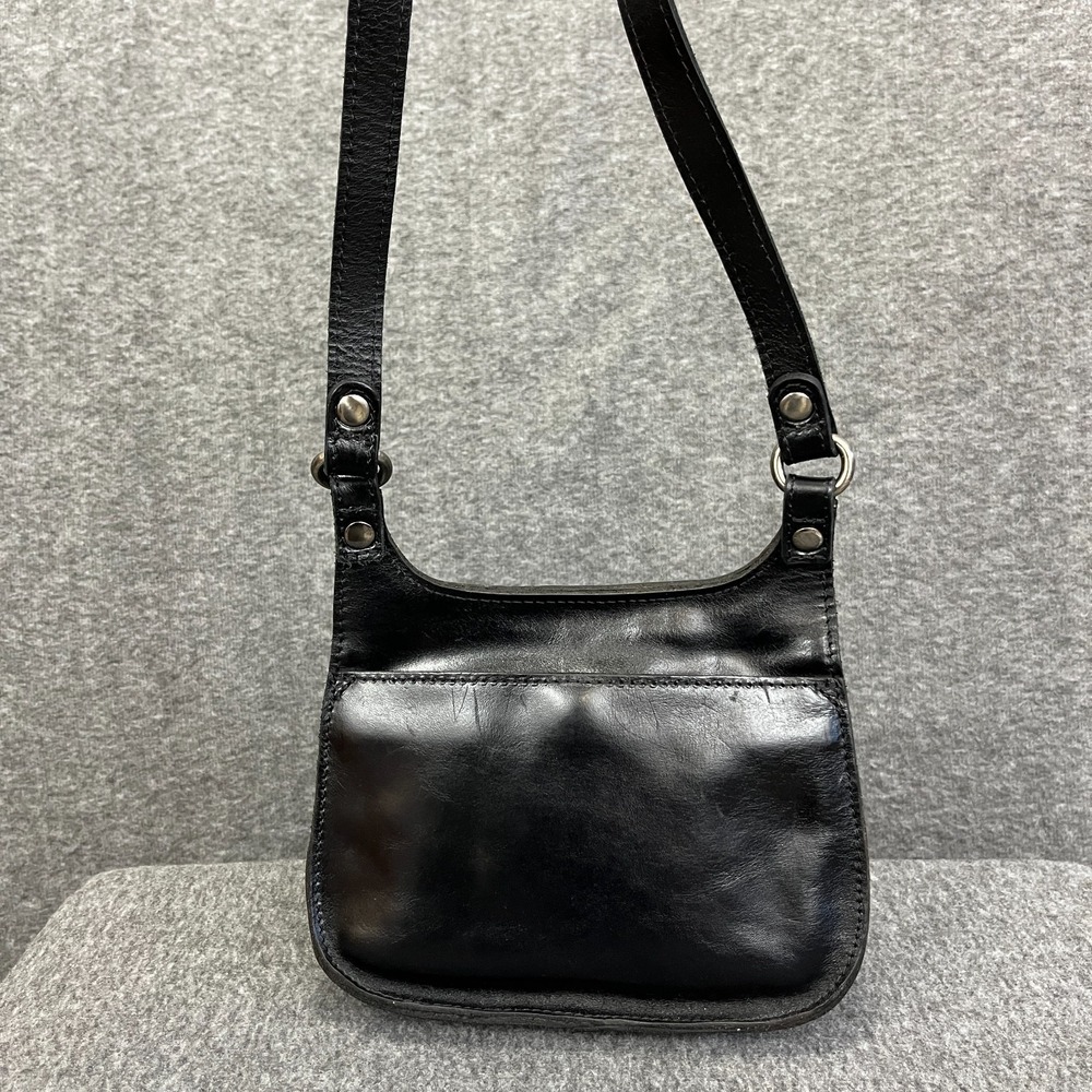 Patricia Nash London Saddle Bag Heritage Black Leather Crossbody Medium Purse - Picture 3 of 13